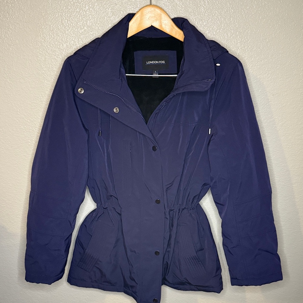 London Fog Women's Navy Blue Utility Jacket size Large